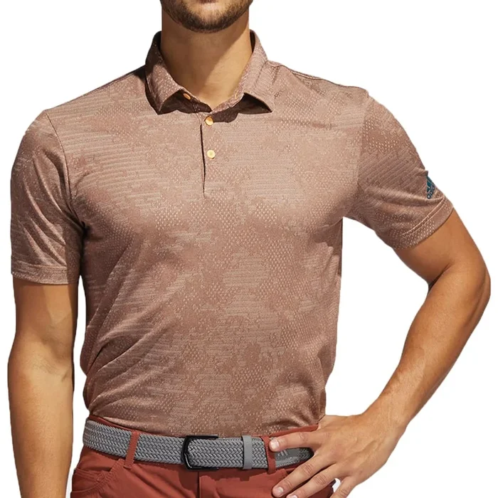 adidas Camo Polo Shirt – Wild Sepia/Acid Orange