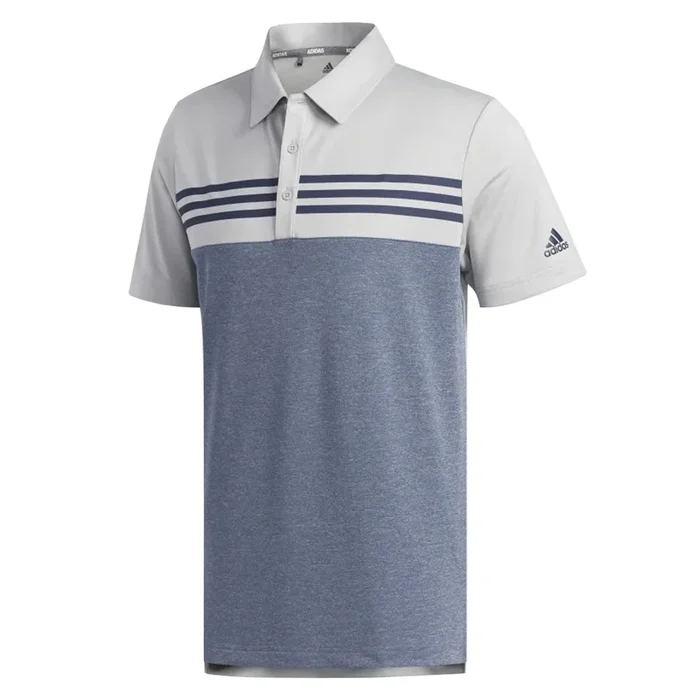 adidas Heather Blocked Polo Shirt – Grey Two Heather