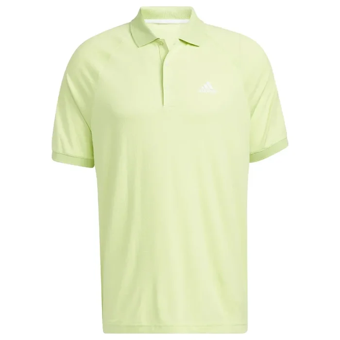 adidas Moss Stitch Jacquard Polo Shirt – Pulse Lime/White