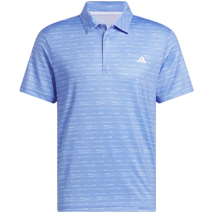 adidas Stripe Zip Polo Shirt – Blue Fusion/White
