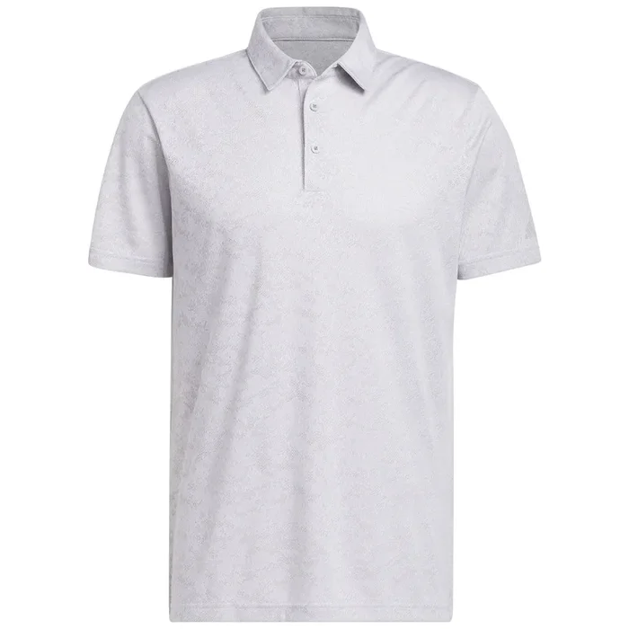 adidas Textured Jacquard Polo Shirt – White/Grey Two