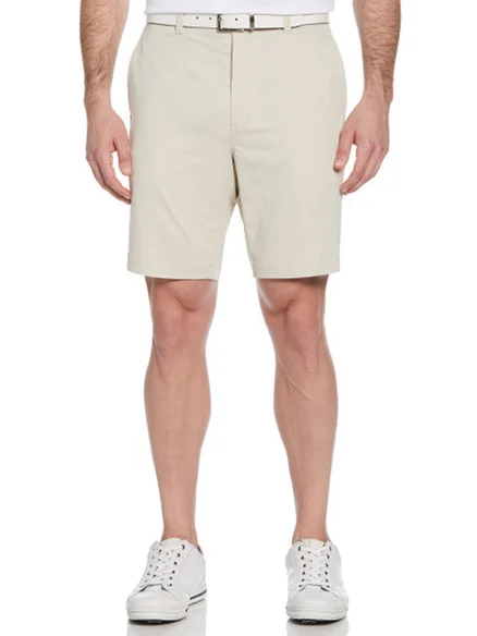 Ben Hogan Active Waistband Flat Front 9-Inch Golf Short – Silver Lining