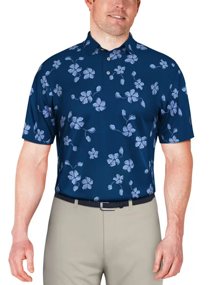 Ben Hogan All Over Floral Print Polo Shirt – Estate Blue