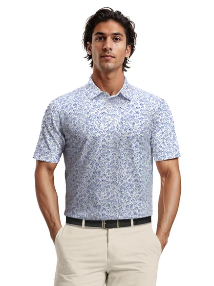 Ben Hogan Confetti Print Polo Shirt – Bright White