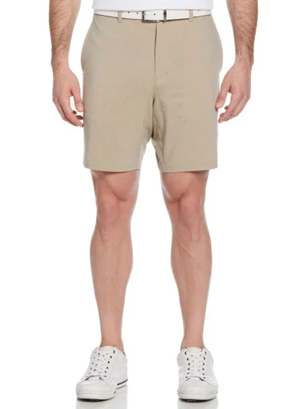 Ben Hogan Performance Flat Front 8-Inch Golf Short – Khaki Heather