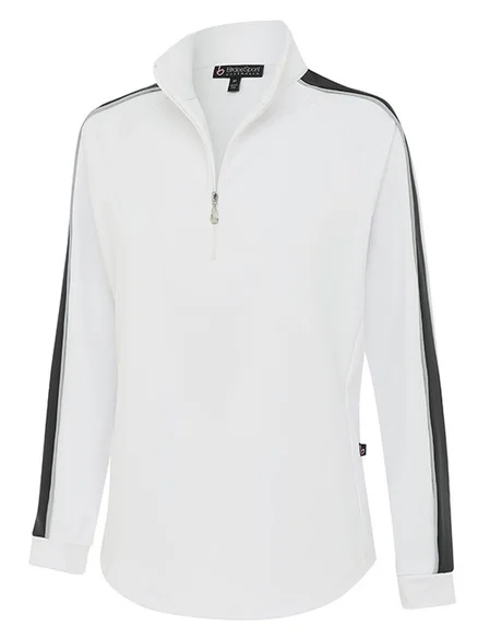 Birdee Sport Women’s Linda Long Sleeve Top – White/Black