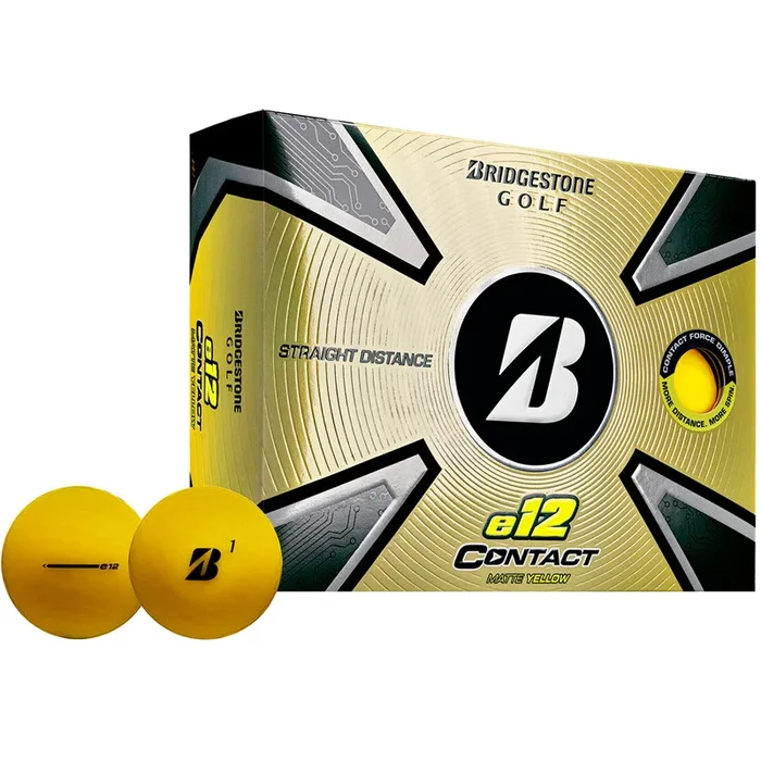 Bridgestone e12 Contact Golf Balls – Matte Yellow – 12 Pack