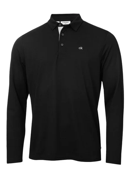 Calvin Klein Bayard Long Sleeve Polo – Black