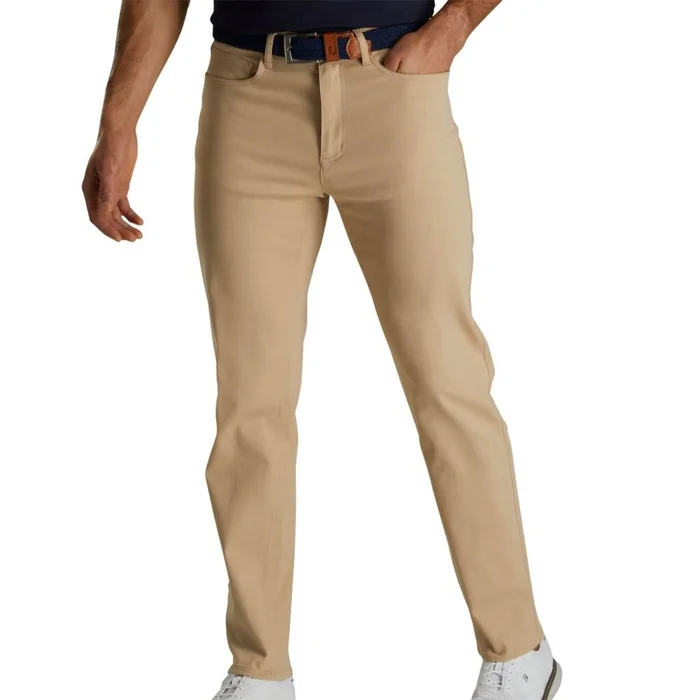 Footjoy Men’s Cotton Twill 5-Pocket Pant Tan (Previous Season Style)