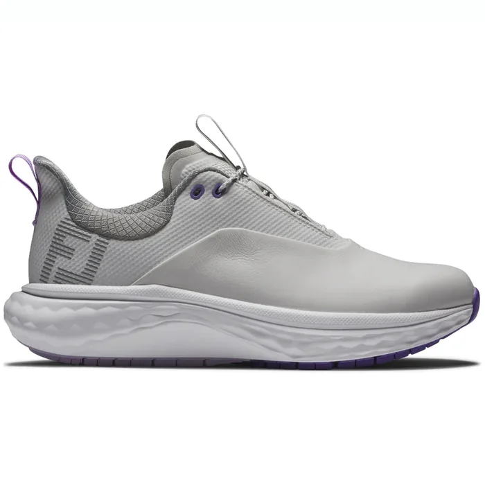 FootJoy Quantum Ladies Spikeless Waterproof Shoes – Grey/White/Purple