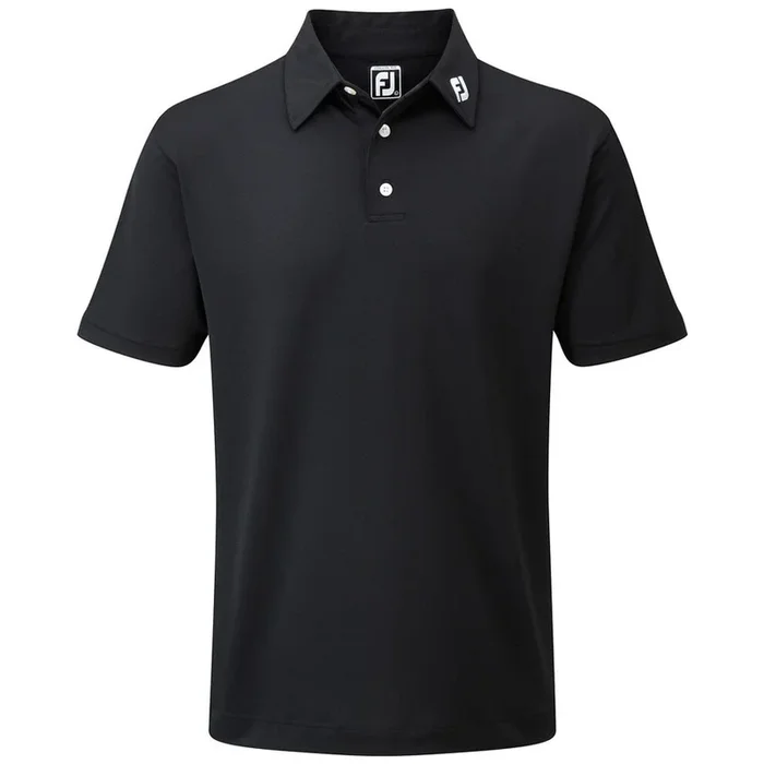 FootJoy Stretch Pique Solid Athletic Polo Shirt – Black