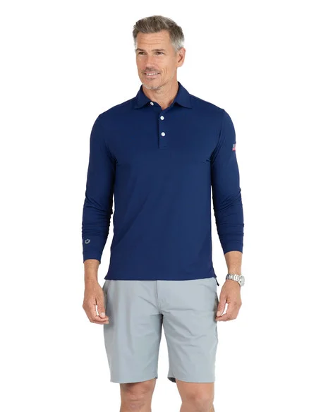 IBKUL Men’s Long Sleeve Polo – Ink