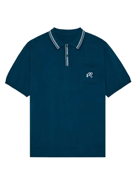 Malbon Campania Knit Polo – Azzurra