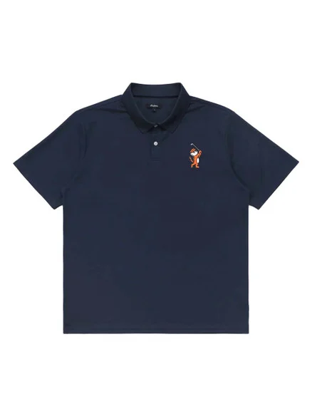 Malbon Evergreen Tiger Buckets Performance Pique Polo – Navy