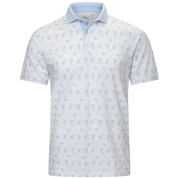 Puma MATTR Ornamental Polo Shirt – White Glow/Haute Tropic