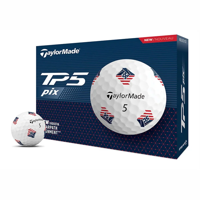 TaylorMade 2024 TP5 pix 3.0 USA White Golf Balls (1 Dozen)