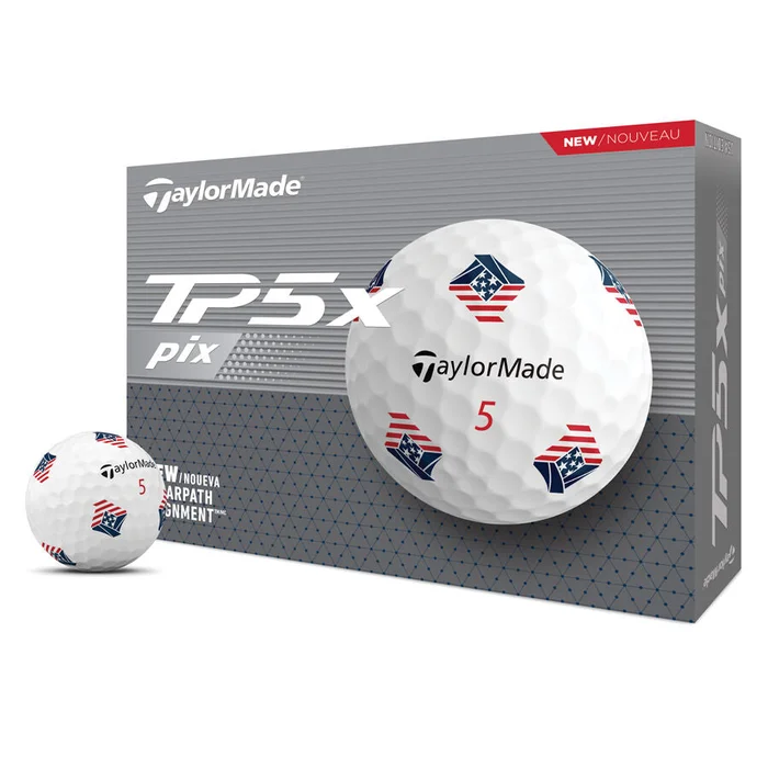 TaylorMade 2024 TP5x pix 3.0 USA White Golf Balls (1 Dozen)
