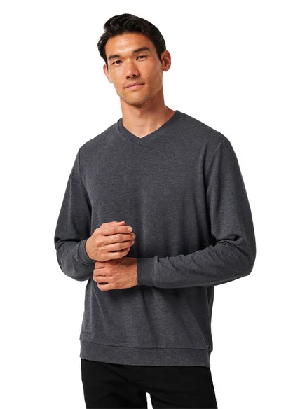 TravisMathew Amenities V-Neck – Heather Dark Grey