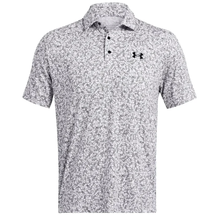 Under Armour Playoff 3.0 Printed Polo Shirt – White/Black