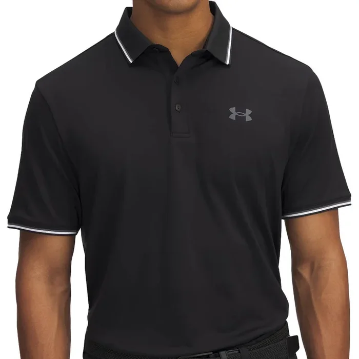 Under Armour Playoff 3.0 Rib Polo Shirt – Black/White/Castlerock