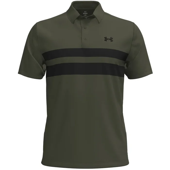 Under Armour Playoff 3.0 Stripe Polo Shirt – Marine OD Green/Black
