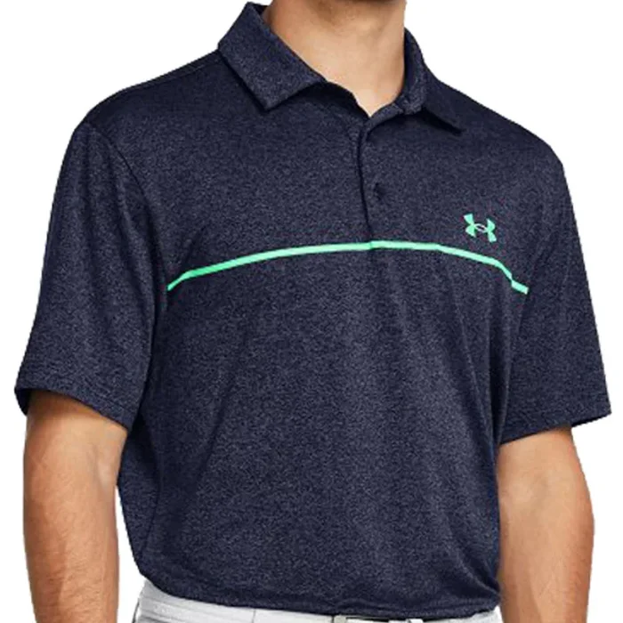 Under Armour Playoff 3.0 Stripe Polo Shirt – Midnight Navy/Vapor Green
