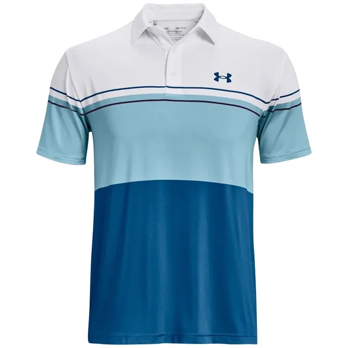 Under Armour Playoff Polo Shirt 2.0 – White/Light Blue/Victory Blue
