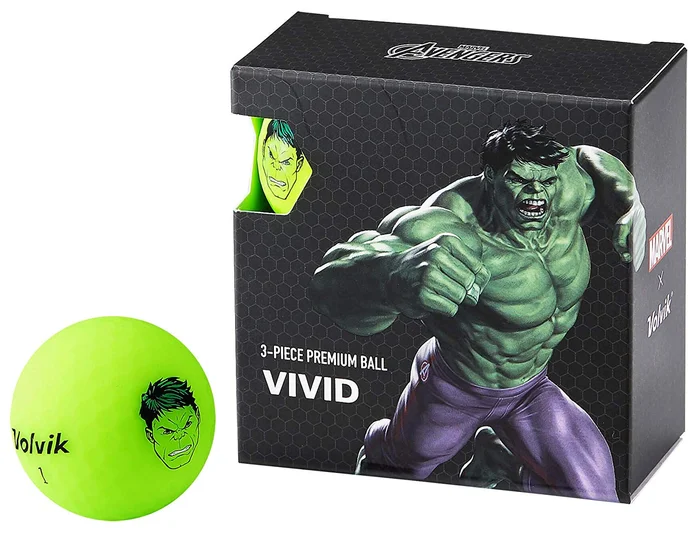 Volvik Vivid Marvel Hulk Golf Balls 4 Pack